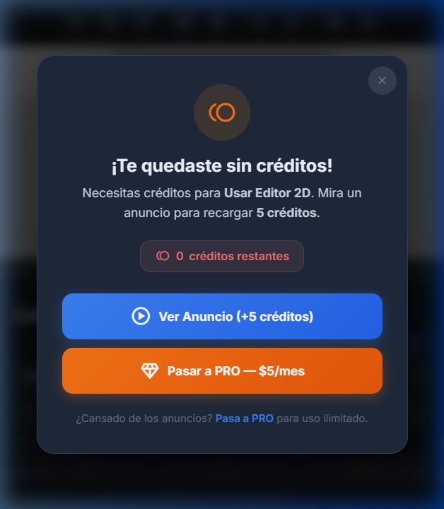 Modal de créditos